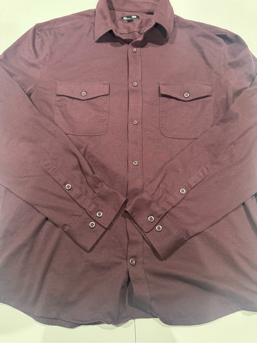Express Men's Long-Sleeve Button-Down Shirt in Plum